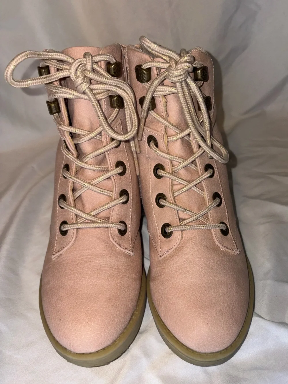 Blowfish Pink Lace-Up Kids Ankle Boots